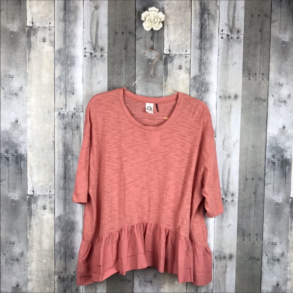 Anthro Akemi & Kin Rose Cascade Ruffle Top  XS NWT - Picture 3 of 8